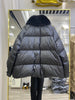 Lagabogy Winter Women Real Fox Fur 90% White Duck Down Jacket Short Puffer Coat Female Vintage Mink Fur Patchwork Parka