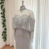 Beaded Mermaid Evening Dress for Women Elegant High Neck Long Sleeves for Women Wedding Party Gown Customized