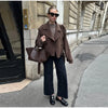 Elegant Shawl Collar Lace Up Long Woolen Coat Women Full Sleeve Belt Lapel Thick Overcoat Autumn Winter Lady Chic Outwear