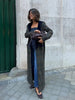 Woolen Plaid Long Coat Women Turn-down Collar Loose Long Sleeve Button Elegant Outwear Female Thicken Spring Street Jacket