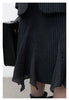 Women Woolen Blazer Coat Loose Casual Office Ladies Suit Jacket Striped Fish Tail Skirt Set Autumn Winter