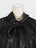 Chic Prom Robe for Women Scarf Collar Lantern Sleeve High Waist Temperament Pleated Evening Dress Female Clothes