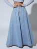 Denim Skirts Women Long Skirt A Line Single Breasted High Waist Jeans Vintage Maxi Simple Casual Elegant Splice Y2k Streetwear