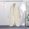 Elegant Khaki Women's Trench Coat Long Autumn Loose Stand Collar Full Sleeved Single Breasted Pocket Side Split Windbreaker