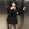 Spring JK Style School Uniform Design Woman Suit Preppy Blazer Plaid Skirt Vintage Korean Style Female Y2k 3 Piece Sets Outfits