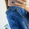 Denim Cape Coat Female Jacket Double Breasted Jackets Women Office Lady Windbreaker Denim Basic Coats Autumn Overcoat