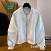 Ladies Short Jacket Spring Autumn Round Neck Lady Baseball Outerwear Versatile Loose Korean Version Women's Coat
