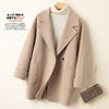Autumn and Winter Reversible Woolen Coat Women's Mid-Length Small Hepburn Style Woolen Coat Loose