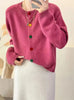 Japanese Sweet and Fresh Round Neck Colorful Button Knitwear Coat Academy Style Western Versatile Sweater Women's Cardigans
