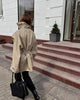 Solid Stand Collar Trench Short Coats Button Long Sleeve Pocket Zipper Windbreaker Lady High Street Outerwear