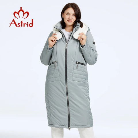 Women's Winter Jacket Plus Size Bio Down Jackets Fur Collar Hooded Quilted Cotton Coat Women Parka Female Clothing