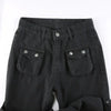 Metal Button High Waisted Straight Leg Jeans Drop Crotch Trousers Streetwear Hip Hop Y2K Cargo Denim Pants for Women