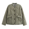 Autumn Jacket For Women Elegant Solid Quilted Coat Long Sleeve Single Breasted Outerwear Casual Maternity Outfit Tops