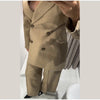 Elegant Stripe Blazer Women Loose Full Sleeve Stand Collar Single Breasted Coats Female Spring Outwear Lady
