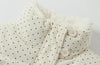 Women's Kawaii Polka Dot Down Cotton Jacket Korean Button Patchwork Corduroy Short Parkas Y2K Stand Collar Puffer Warm Jacket