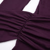 Solid Color Elegant High Neck Long Sleeve Ruched Ribbon Dress Women Bodycon Party Club Evening Dress Winter