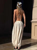 Casual Loose Jogger Bloomers Pants Women High Waist Trousers Female Loose Pleated Bloomers Pants Streetwear