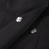 Elegant Solid Blazer Skirt Set Women Long Sleeve Button V-neck Blazer Lace See Through Long Skirts Spring Party Lady Suit