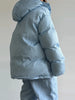 Women's Stripe Cotton Padded Coat Pant Set Loose Full Sleeve Hooded Zipper Jacket Elastic Waist Pants Winter Suits