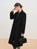 Winter Women's Tailored Shoulder Blazer Coat - Double Faced Wool Trench Outerwear with Notch Lapel Office Elegant