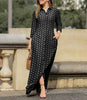 Elegant Printed Dress Lapel Single Breasted Long Sleeved Slim Fitting Dresses Spring Autumn Vintage Women's Clothing