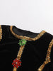 Solid Spliced Sequins Temperament Dresses for Women O Neck Long Sleeves Patchwork Bead Split Dress Female