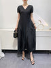 Bud Elegant Dresses for Women Autumn Pleated Casual Solid Color Party Formal Occasion Dresses