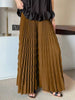 Pleated Elastic Waist Women's Wide Leg Pants Chic Elegant Design Handmade Pleated Stretch Loose Long Pants 2DB3646