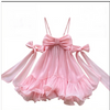 French Sweet Bow Camisole Mini Dress for Women Korean Version Pink Ruffle Edge Sexy A-line Dress T106