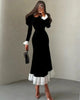 Full Sleeve Lace Patchwork Velvet Maxi Dress Women Elegant Stand Collar Puffed Slim Long Sexy Gowns Lady Evening Dinner Dresses