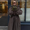 High Street Brown Belted Trench Coats Women's Loose Lapel Lace-up Button Full Sleeve Windbreakers Autumn Ladies Outwear