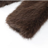 Solid Brown Fluffy Fur Jacket Women's Casual Lapel Loose Long Sleeves Thicken Warm Short Coat Winter Lady Commute Wear