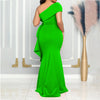 Women Off Shoulder Big Bow Skew Neck Mermaid Maxi Dress Female Evening Birthday Sexy Night Party Club Long Dresses