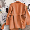Spring Design with Belt Women's Blazers Korean Streetwear Long Sleeve Blazer Jacket Notched Collar Suit Coat