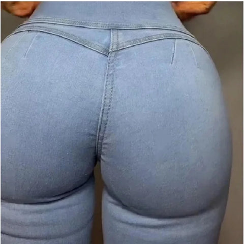 Thin Leg Elastic Jeans Women High Waist Skinny Denim Pants Oversize Trousers Shaping Butt Lift Jeans