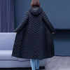 Middle-aged Womens Down Cotton Coat Winter Long Warm Quilted Cotton Jacket Female Casual Hooded Parka Overcoat Purple 5XL