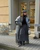 Grey Tassel Woolen Overcoat Women Casual Lapel Long Sleeves Double-breasted Pocket Loose Long Coat Lady Commute Outwear