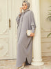 Abaya Dress Muslim Robe Abaya Ramadan Ladies Long Sleeve Islamic Dress Middle East Abayas Women Clothing Without Hijab