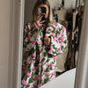 3d Flower Blazer Coat Women Casual Long Sleeve Lapel Single Breasted Loose Jacket Female Autumn Winter Chic Lady Outwear