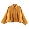 Spring Women's Suede Texture Effect Loose Version of Lapel Shoulder Jacket