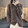 100% Merino Wool Sweater Cardigan Women Korean Coat Solid Color Top Spring/Autumn/Winter Women Hooded Cardigan
