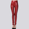 Autumn Women Velvet PU Leather Pants Elastic Stretch Faux Skinny Leather Pencil Pants Y2K Female Sexy Lady Trousers