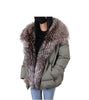 White Duck Down Jacket Winter Women Warm Loose Coat Natural Real Fox Fur Collar Thick Outerwear Parkas