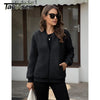 Womens Teddy Fleece Jacket Full Zip Thermal Lined Fuzzy Coat with Inner Pockets Warm Antistatic Winter Outerwear
