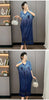 Pleated Faux Denim Dress Women's Chic Single Breasted Lapel Half Sleeve Mid-Length Dresses Loose Casual 2DB4371