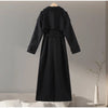 Casual Woolen Women Coat Doube-Breasted Turn-Down Collar Long Sleeve Female Coats Autumn Winter Chic Lady Outwear