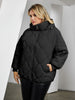 Women's Jacket Winter Plus Size Bio Down Jackets Hooded Quilted Cotton Coat Women Parka Female Clothing Split Hem