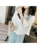Pleated Casual Thin Jacket for Women with A Sense of, Loose One Button Short Cardigan Top for Women