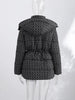 Printed Women's Winter Down Jacket With Hood Zipper Slim Long Sleeve Warm Thicken Quilted Padded Jackets Outerwears