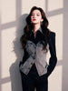 Black Stitching Denim Polo Collar Waist Shirt Woman Autumn Korean Denim Shirt Tops Casual Female Windbreaker
